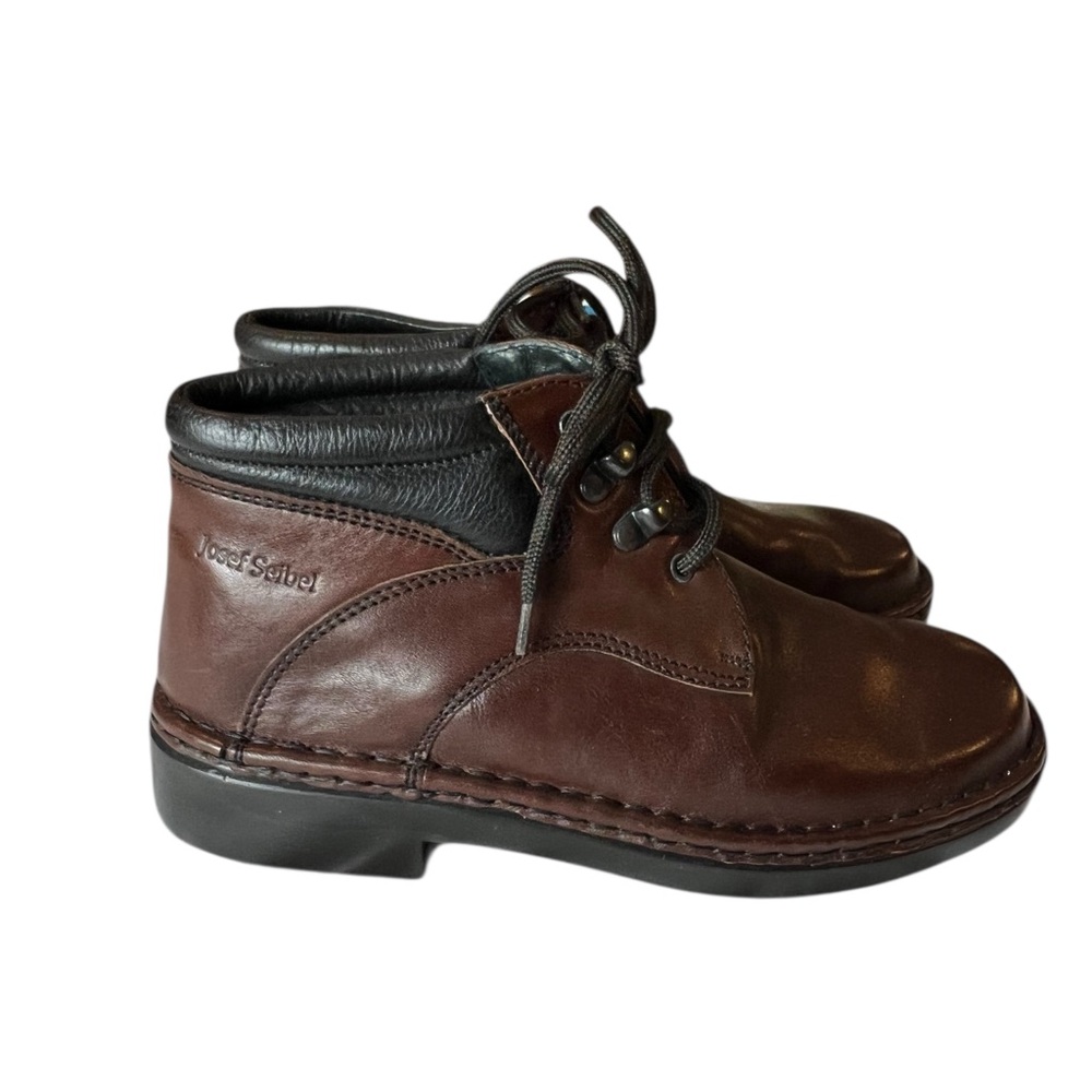 Josef‎ Seibel Dark Brown & Black Classic leather Chukka Boots women's size 37